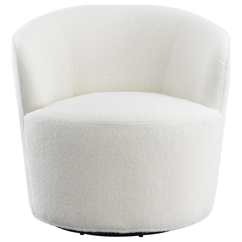 Coaster Furniture Joyce 905633 Upholstered Swivel Barrel Chair - White IMAGE 3