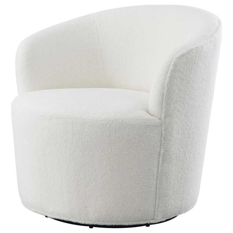 Coaster Furniture Joyce 905633 Upholstered Swivel Barrel Chair - White IMAGE 4