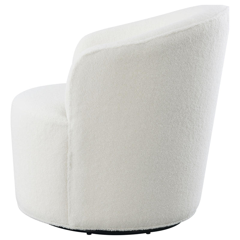 Coaster Furniture Joyce 905633 Upholstered Swivel Barrel Chair - White IMAGE 5
