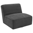 Coaster Furniture Cobie 905713 Upholstered Swivel Armless Chair - Dark Charcoal IMAGE 1