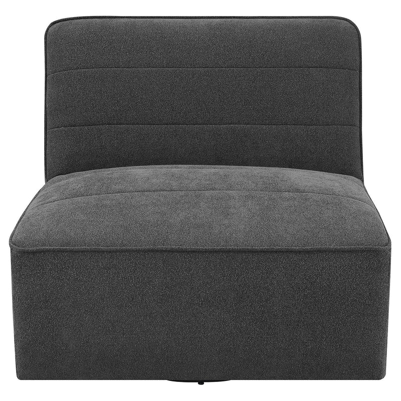 Coaster Furniture Cobie 905713 Upholstered Swivel Armless Chair - Dark Charcoal IMAGE 3