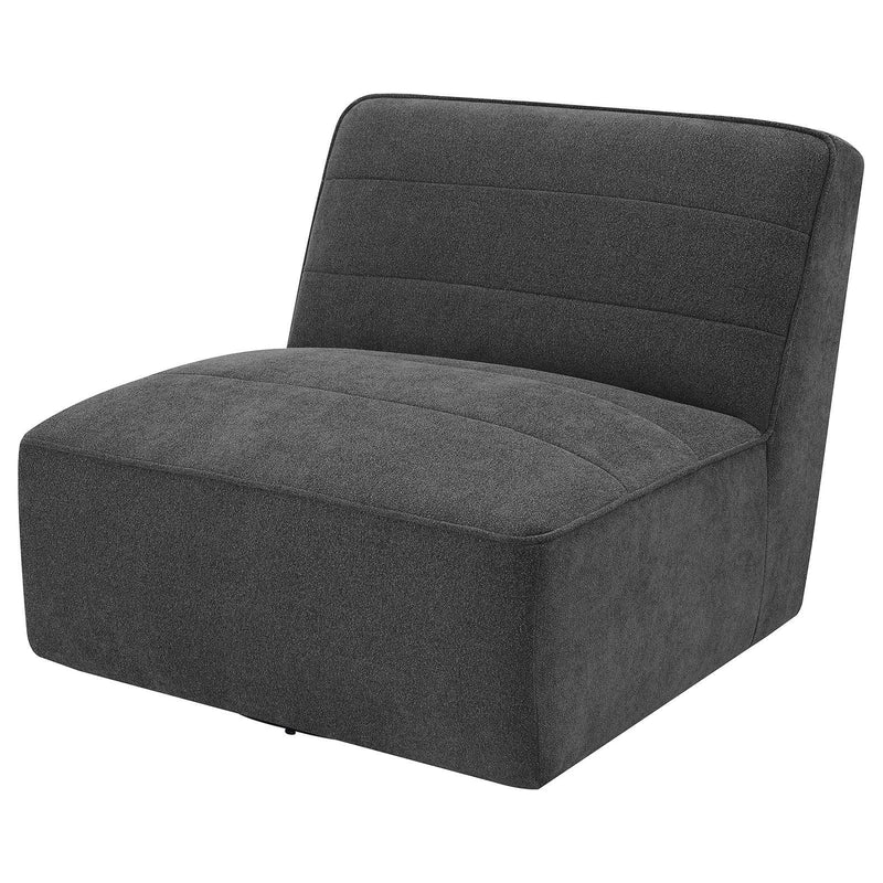 Coaster Furniture Cobie 905713 Upholstered Swivel Armless Chair - Dark Charcoal IMAGE 4