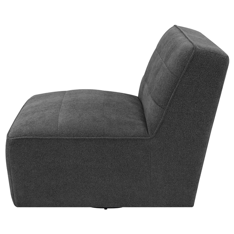 Coaster Furniture Cobie 905713 Upholstered Swivel Armless Chair - Dark Charcoal IMAGE 5