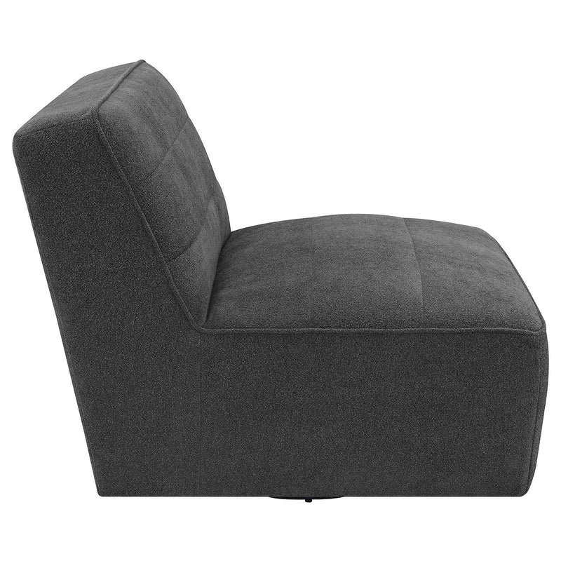 Coaster Furniture Cobie 905713 Upholstered Swivel Armless Chair - Dark Charcoal IMAGE 8
