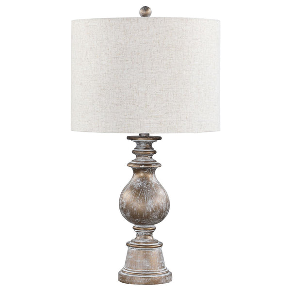 Coaster Furniture Brie 920169 Drum Shade Table Lamp - Oatmeal/Antique Gold IMAGE 1