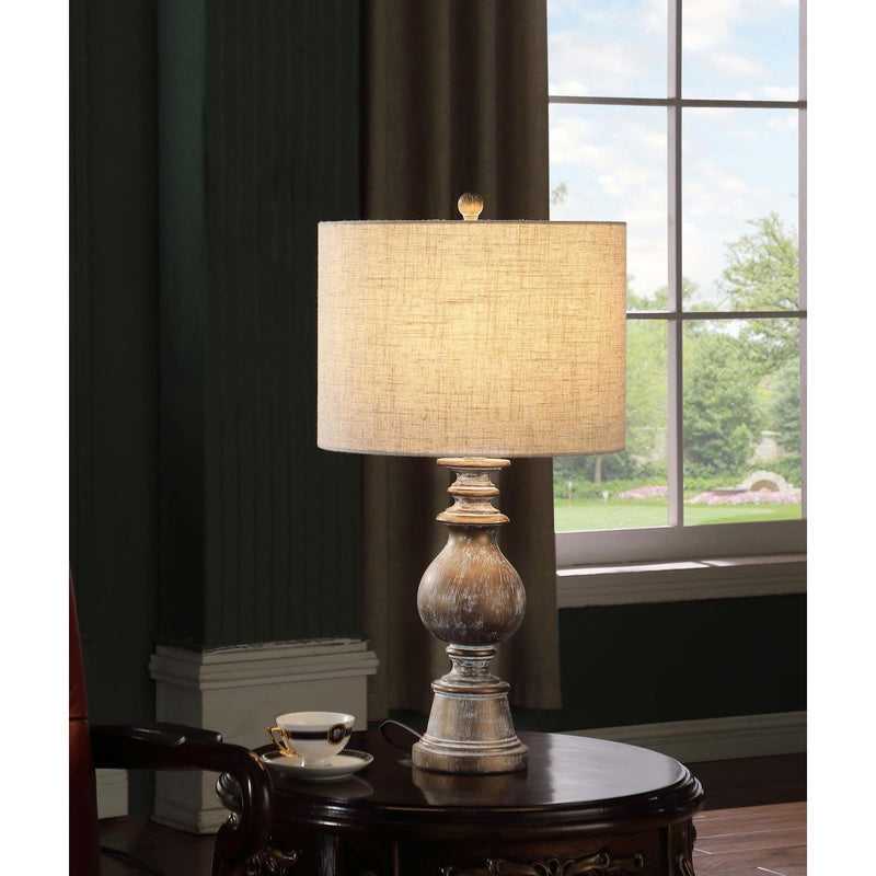 Coaster Furniture Brie 920169 Drum Shade Table Lamp - Oatmeal/Antique Gold IMAGE 2