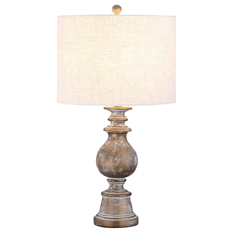 Coaster Furniture Brie 920169 Drum Shade Table Lamp - Oatmeal/Antique Gold IMAGE 3
