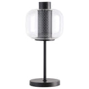 Coaster Furniture Ingrid 920211 Glass Shade Bedside Table Lamp Black IMAGE 1