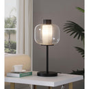 Coaster Furniture Ingrid 920211 Glass Shade Bedside Table Lamp Black IMAGE 2