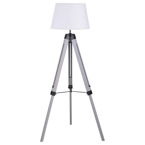 Coaster Furniture Dayton 920212 Adjustable Empire Shade Tripod Floor Lamp - Grey IMAGE 1