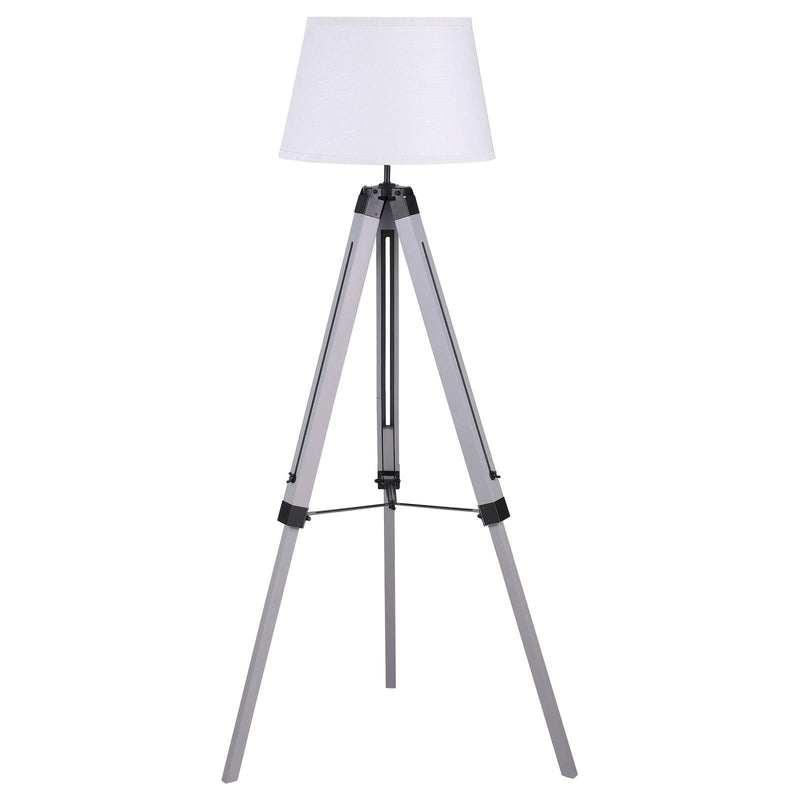 Coaster Furniture Dayton 920212 Adjustable Empire Shade Tripod Floor Lamp - Grey IMAGE 1