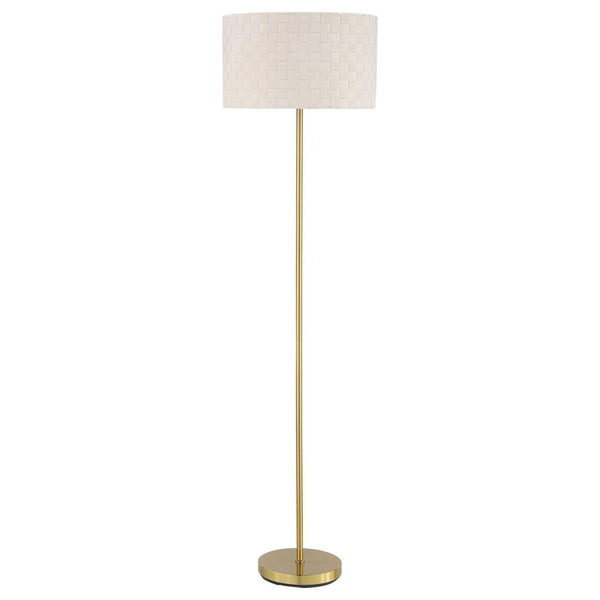 Coaster Furniture Ramiro 920303 Drum Shade Floor Lamp - Gold IMAGE 1