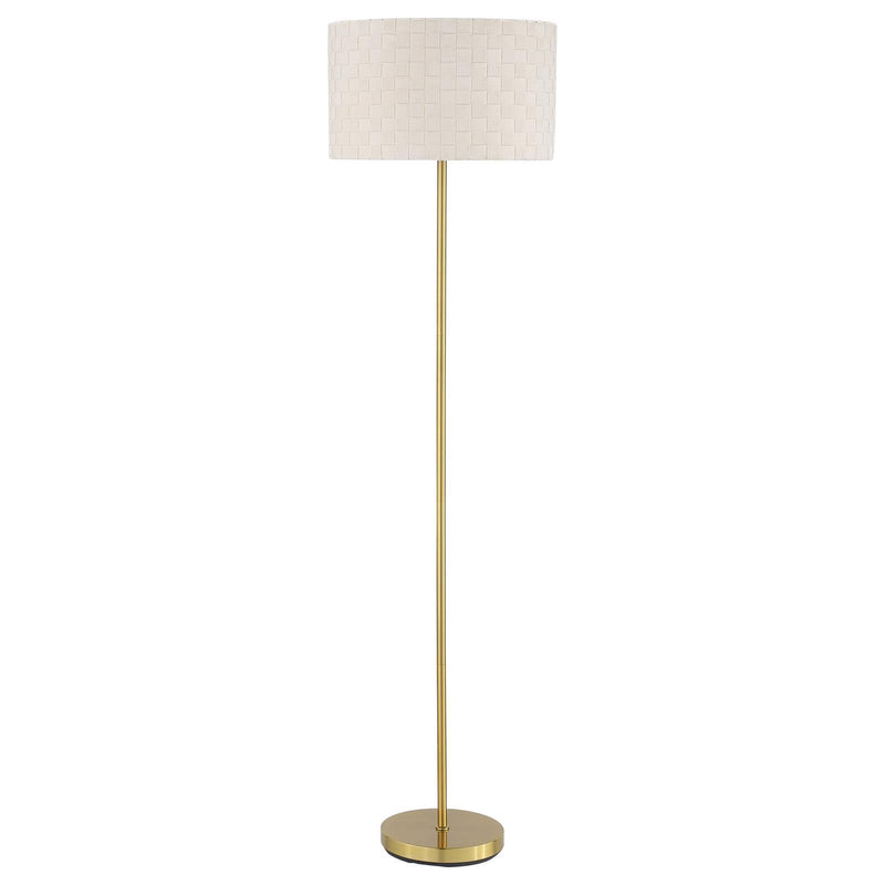Coaster Furniture Ramiro 920303 Drum Shade Floor Lamp - Gold IMAGE 1