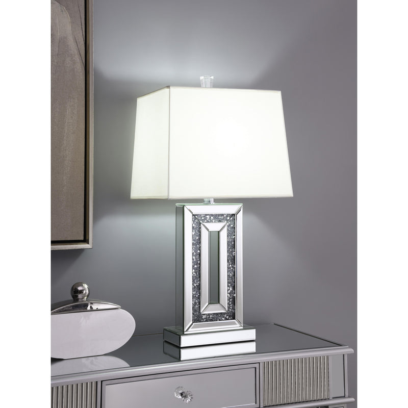 Coaster Furniture Ayelet 923288 Table Lamp With Square Shade - White/Mirror IMAGE 2