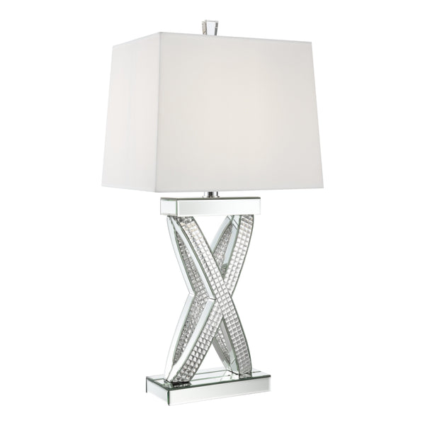 Coaster Furniture Dominick 923289 Table Lamp With Rectange Shade - White/Mirror IMAGE 1