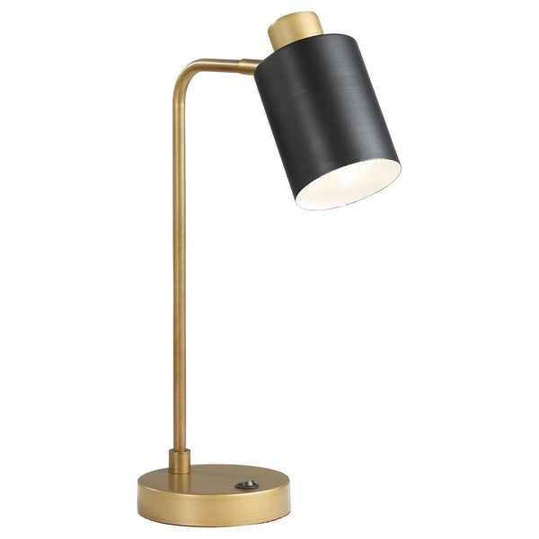 Coaster Furniture Cherise 923303 Adjustable Shade Table Lamp - Antique Brass/Matte Black IMAGE 1