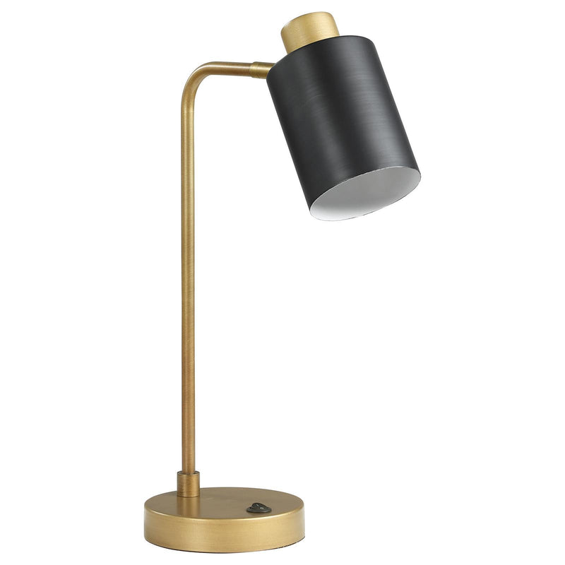 Coaster Furniture Cherise 923303 Adjustable Shade Table Lamp - Antique Brass/Matte Black IMAGE 4