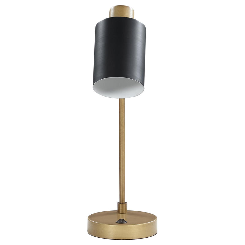 Coaster Furniture Cherise 923303 Adjustable Shade Table Lamp - Antique Brass/Matte Black IMAGE 5