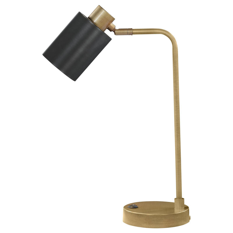 Coaster Furniture Cherise 923303 Adjustable Shade Table Lamp - Antique Brass/Matte Black IMAGE 6