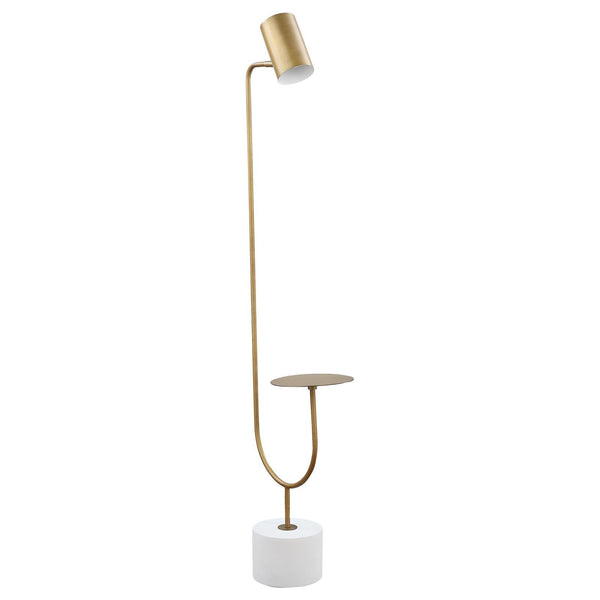 Coaster Furniture Jodie 923309 Round Base Floor Lamp - Antique Brass/Grey IMAGE 1