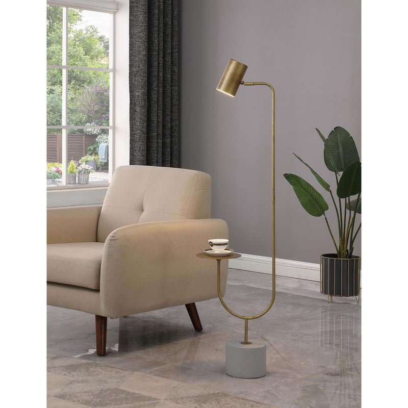 Coaster Furniture Jodie 923309 Round Base Floor Lamp - Antique Brass/Grey IMAGE 2
