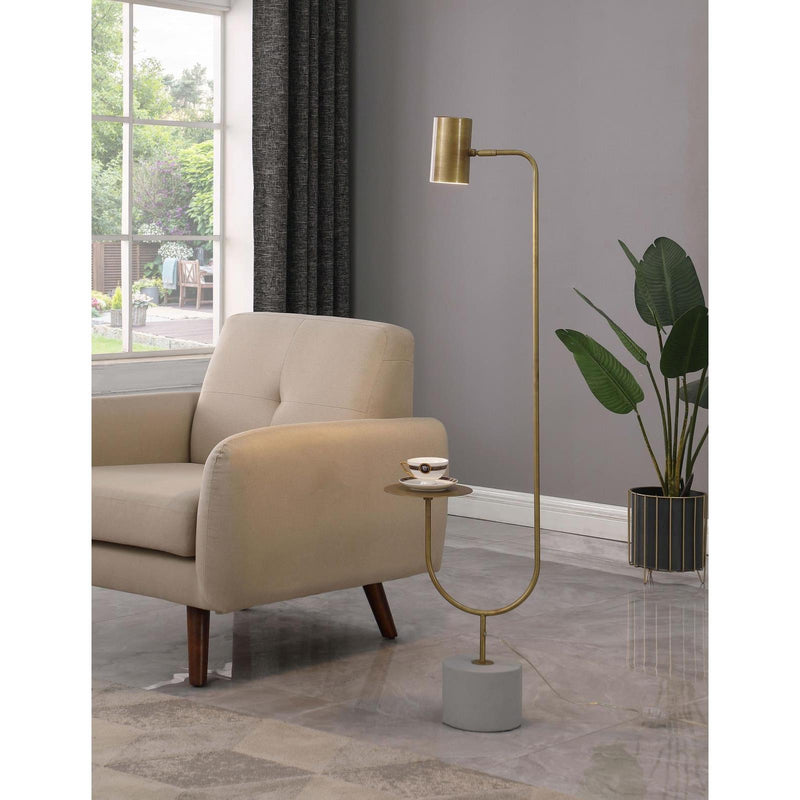 Coaster Furniture Jodie 923309 Round Base Floor Lamp - Antique Brass/Grey IMAGE 3