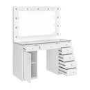 Coaster Furniture Percy 931143 7-Drawer Glass Top Vanity Desk with Lighting - White IMAGE 3