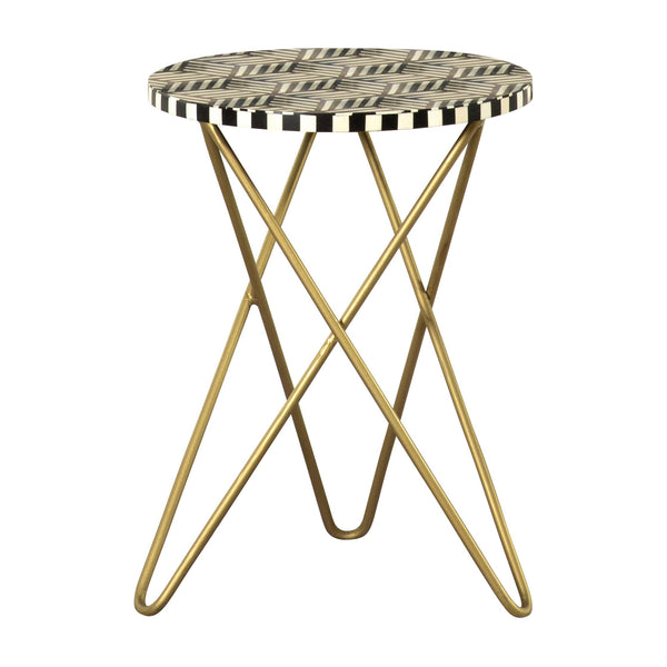 Coaster Furniture Xenia 935878 Round Accent Table With Hairpin Legs - Black/White IMAGE 1