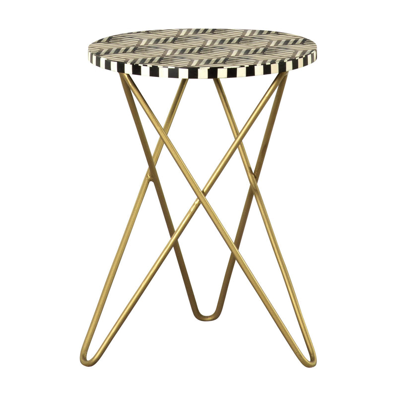 Coaster Furniture Xenia 935878 Round Accent Table With Hairpin Legs - Black/White IMAGE 1
