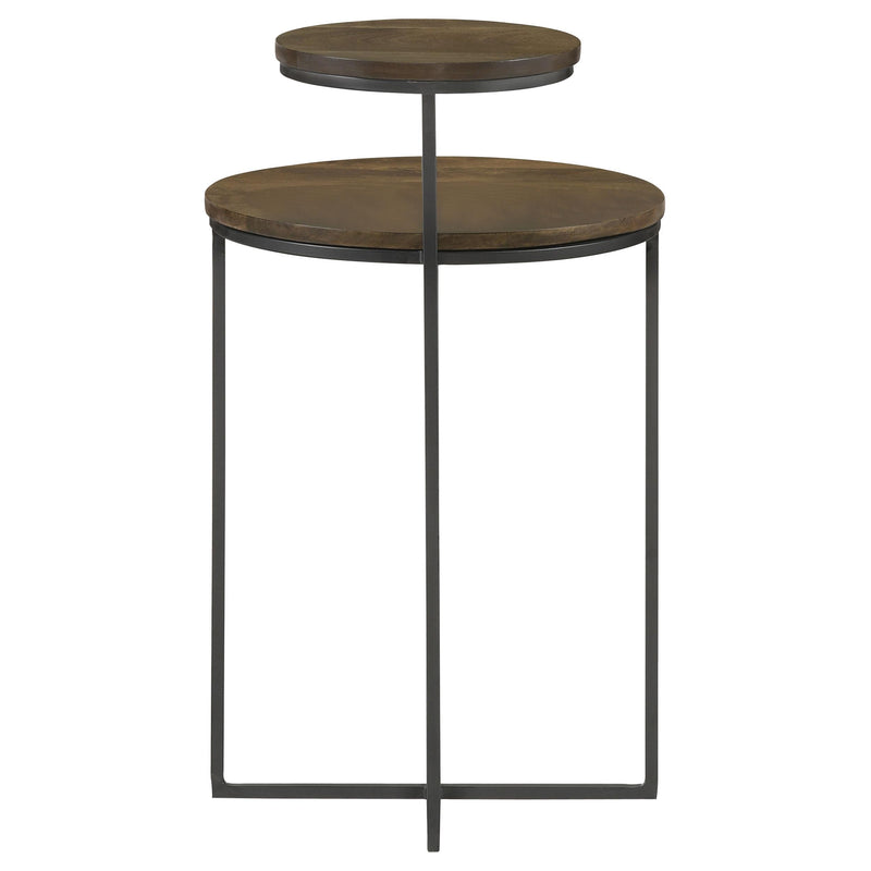 Coaster Furniture Yael 935980 Round Accent Table - Natural/Gunmetal IMAGE 2