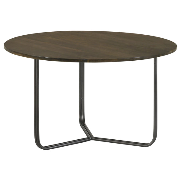 Coaster Furniture Yaritza 935995 Round Accent Table with Triangle Wire Base - Natural/Gunmetal IMAGE 1