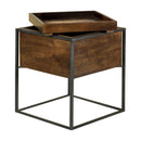 Coaster Furniture Ondrej 936007 Square Accent Table with Removable Top Tray - Dark Brown/Gunmetal IMAGE 1