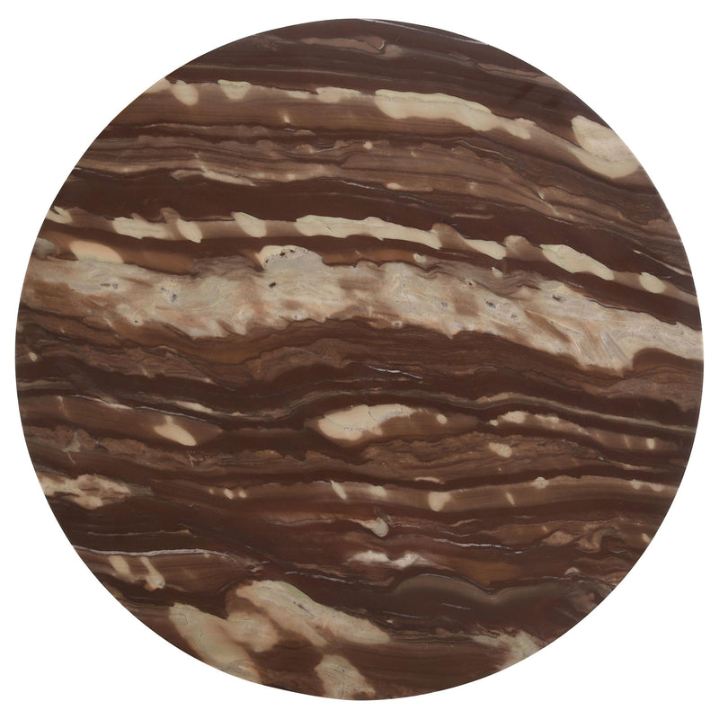 Coaster Furniture Latifa 936010 Round Marble Top Accent Side Table - Red and Black IMAGE 4