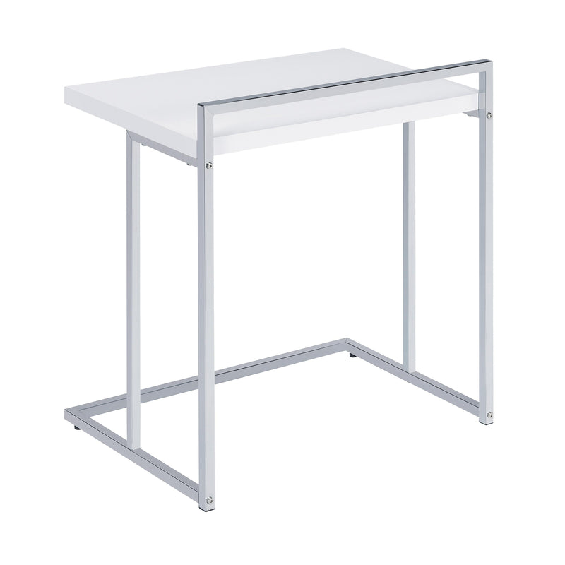Coaster Furniture Dani 936118 Rectangular Snack Table with Metal Base - White High Gloss IMAGE 2