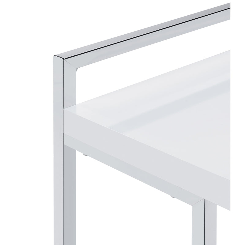 Coaster Furniture Dani 936118 Rectangular Snack Table with Metal Base - White High Gloss IMAGE 3