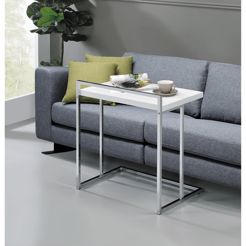 Coaster Furniture Dani 936118 Rectangular Snack Table with Metal Base - White High Gloss IMAGE 4