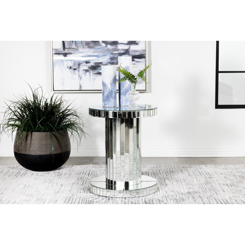 Coaster Furniture Dorielle 936125 Crystal Inlay Round Top Accent Table - Mirror IMAGE 2