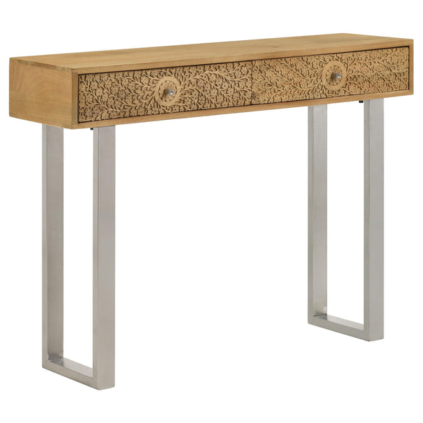 Coaster Furniture Draco 953512 Console Table with Hand Carved Drawers - Natural IMAGE 1