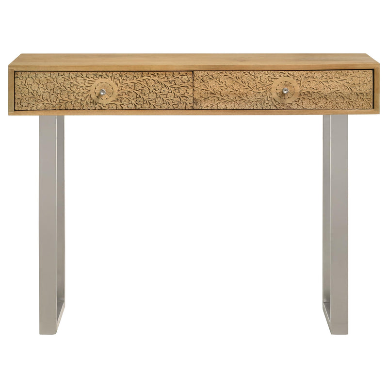 Coaster Furniture Draco 953512 Console Table with Hand Carved Drawers - Natural IMAGE 3