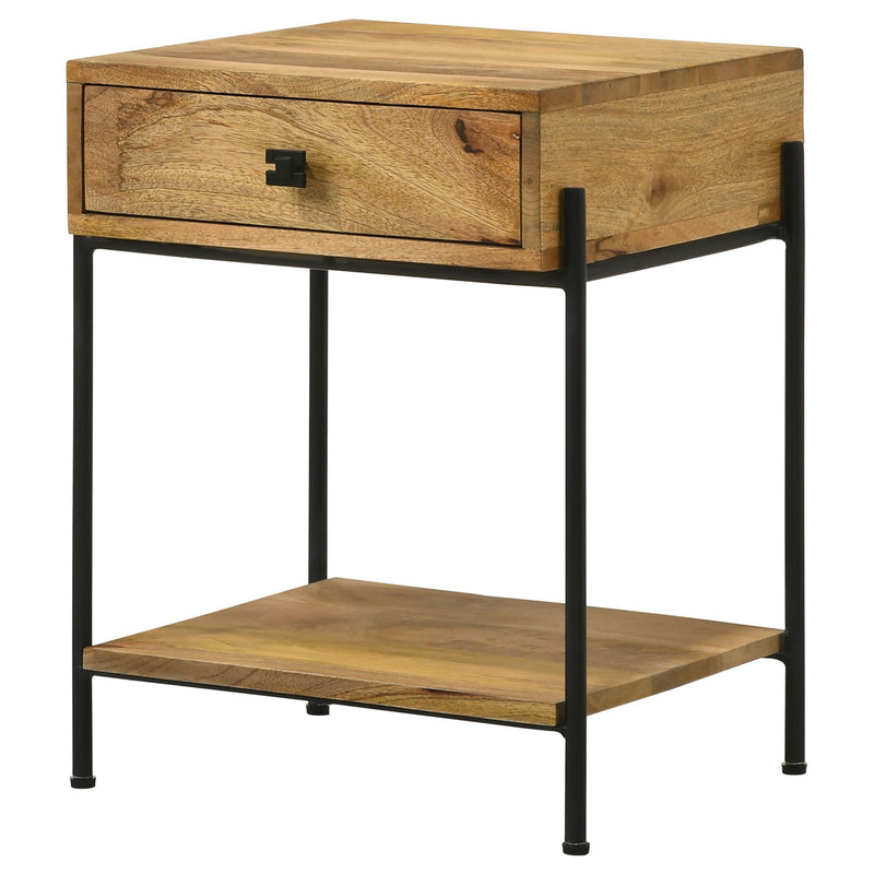 Coaster Furniture Declan 959556 1-Drawer Wood Accent Side Table - Natural Mango IMAGE 4