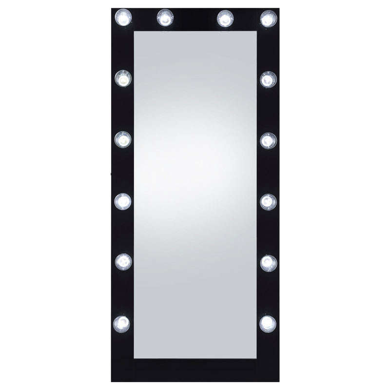 Coaster Furniture Zayan 969557 Full Length Floor Mirror with Lighting - Black High Gloss IMAGE 5