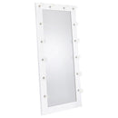 Coaster Furniture Zayan 969558 Full Length Floor Mirror with Lighting - White High Gloss IMAGE 1