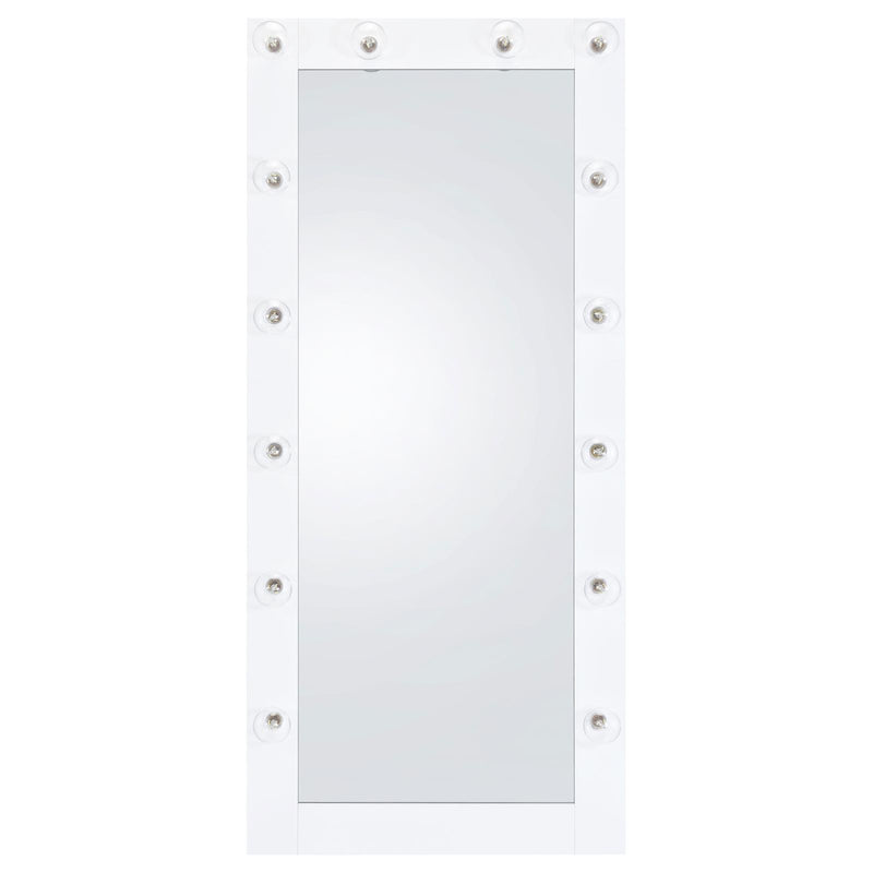 Coaster Furniture Zayan 969558 Full Length Floor Mirror with Lighting - White High Gloss IMAGE 4
