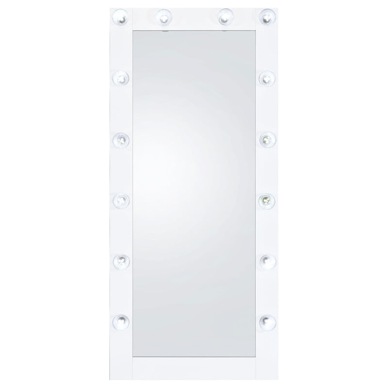 Coaster Furniture Zayan 969558 Full Length Floor Mirror with Lighting - White High Gloss IMAGE 5