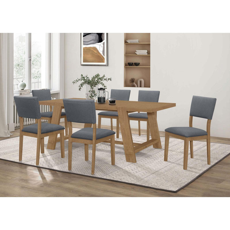 Coaster Furniture Sharon 104171 Rectangular Trestle Base Dining Table - Blue/Brown IMAGE 2