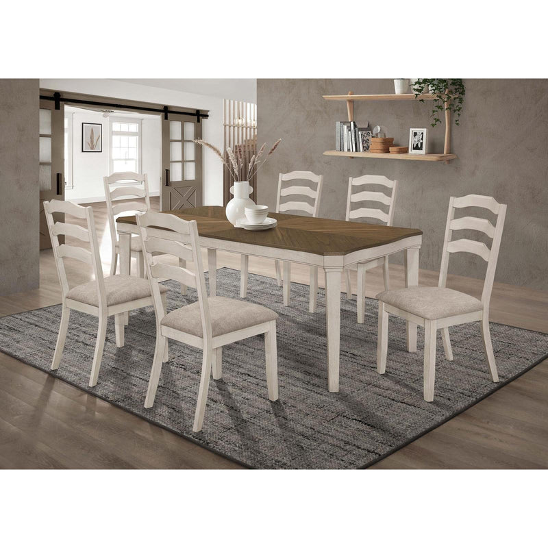 Coaster Furniture Ronnie 108051 Starburst Dining Table - Nutmeg/Rustic Cream IMAGE 2