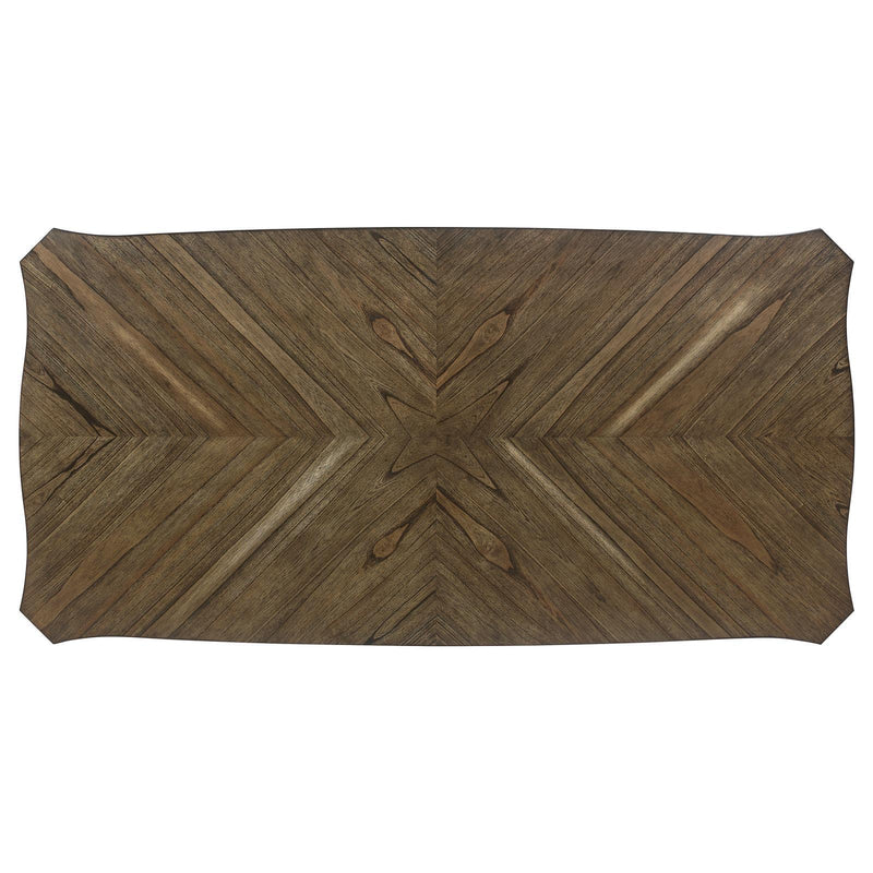 Coaster Furniture Ronnie 108051 Starburst Dining Table - Nutmeg/Rustic Cream IMAGE 5