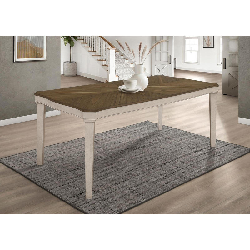 Coaster Furniture Ronnie 108051 Starburst Dining Table - Nutmeg/Rustic Cream IMAGE 7
