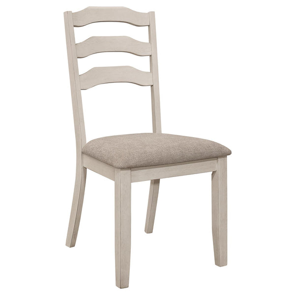 Coaster Furniture Ronnie 108052 Ladder Back Padded Seat Dining Side Chair - Khaki/Rustic Cream IMAGE 1