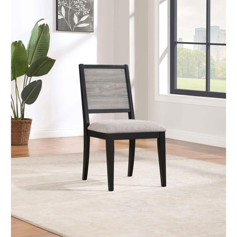 Coaster Furniture Elodie 121222 Upholstered Padded Seat Dining Side Chair - Dove Grey/Black IMAGE 2